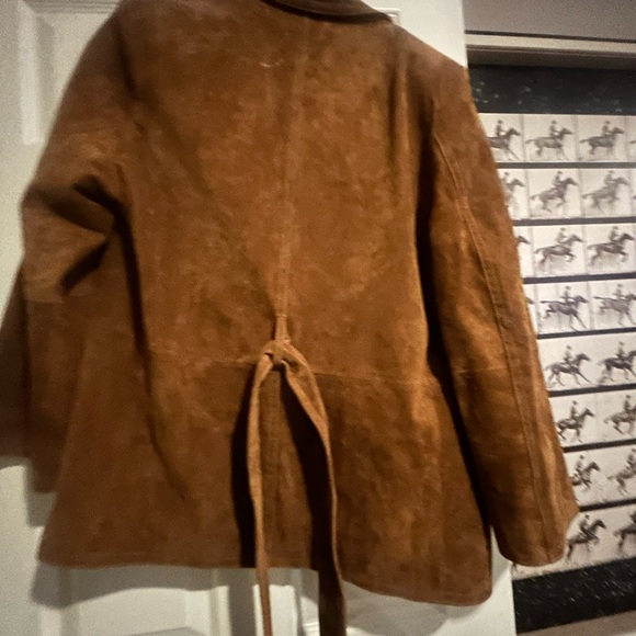 Zara Genuine Brown Suede Belted Jacket - Picture 2 of 5